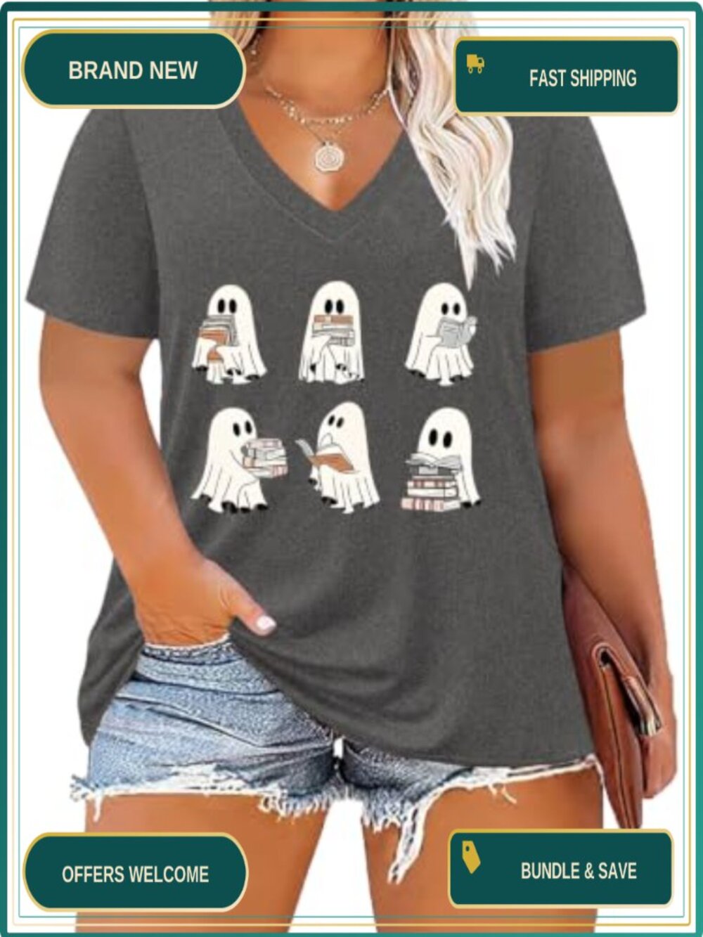 Women's Plus Size V Neck Short Sleeve T Shirt Casual Summer Top